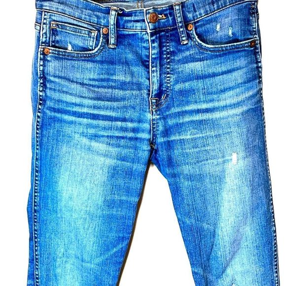 Madewell High Rise Skinny Distressed Frayed Ankle Jeans Womens 26 W - Picture 2 of 11